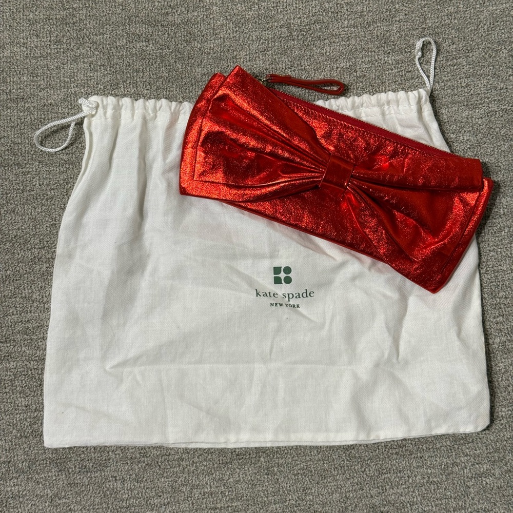 Vintage Kate Spade Red Bow Clutch